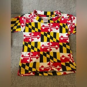 University Of Maryland Classy Flag Shirt Size 6 Months Short Sleeves